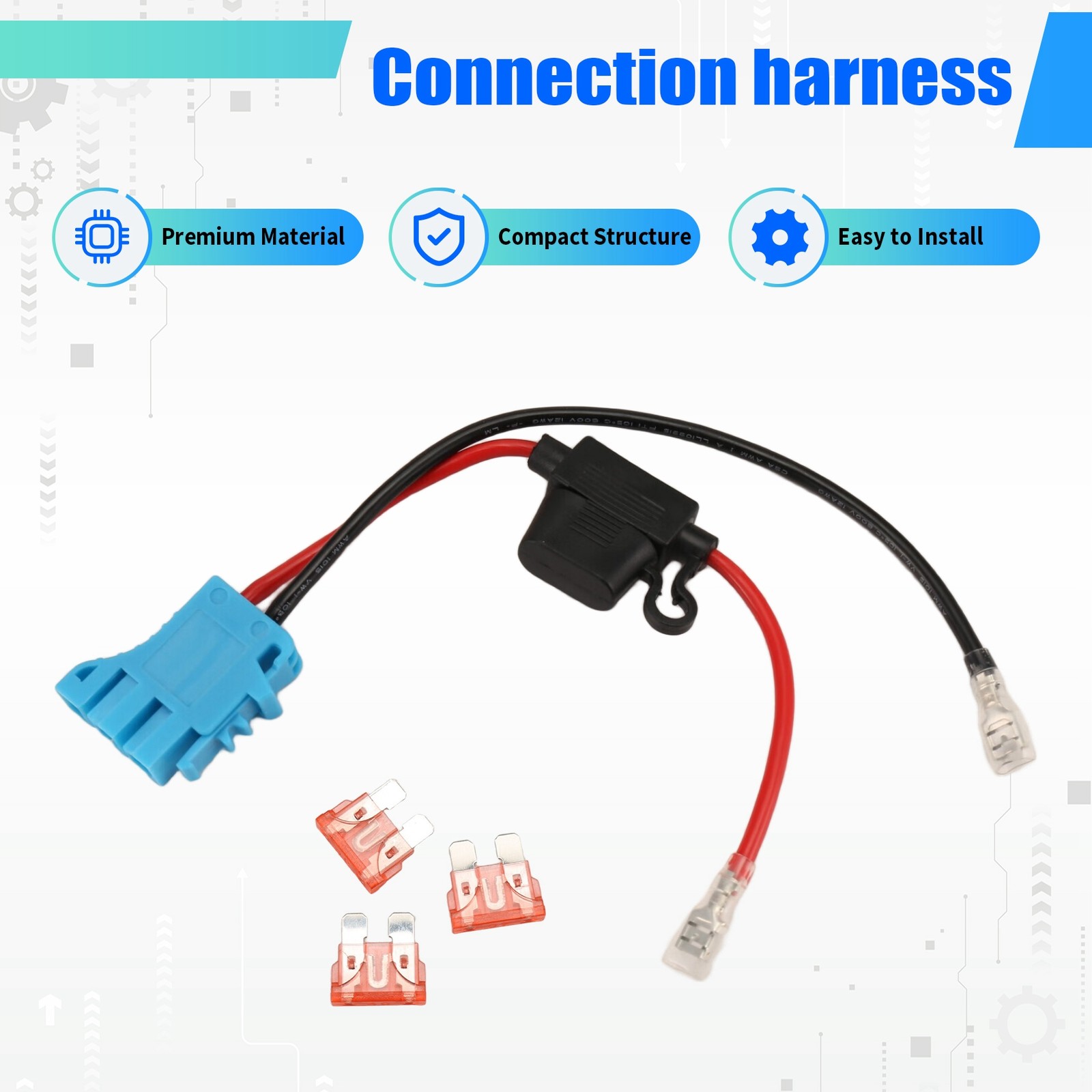 12 AWG Wire Harness Connector Replacement Compatible with Peg-Perego 12V5980