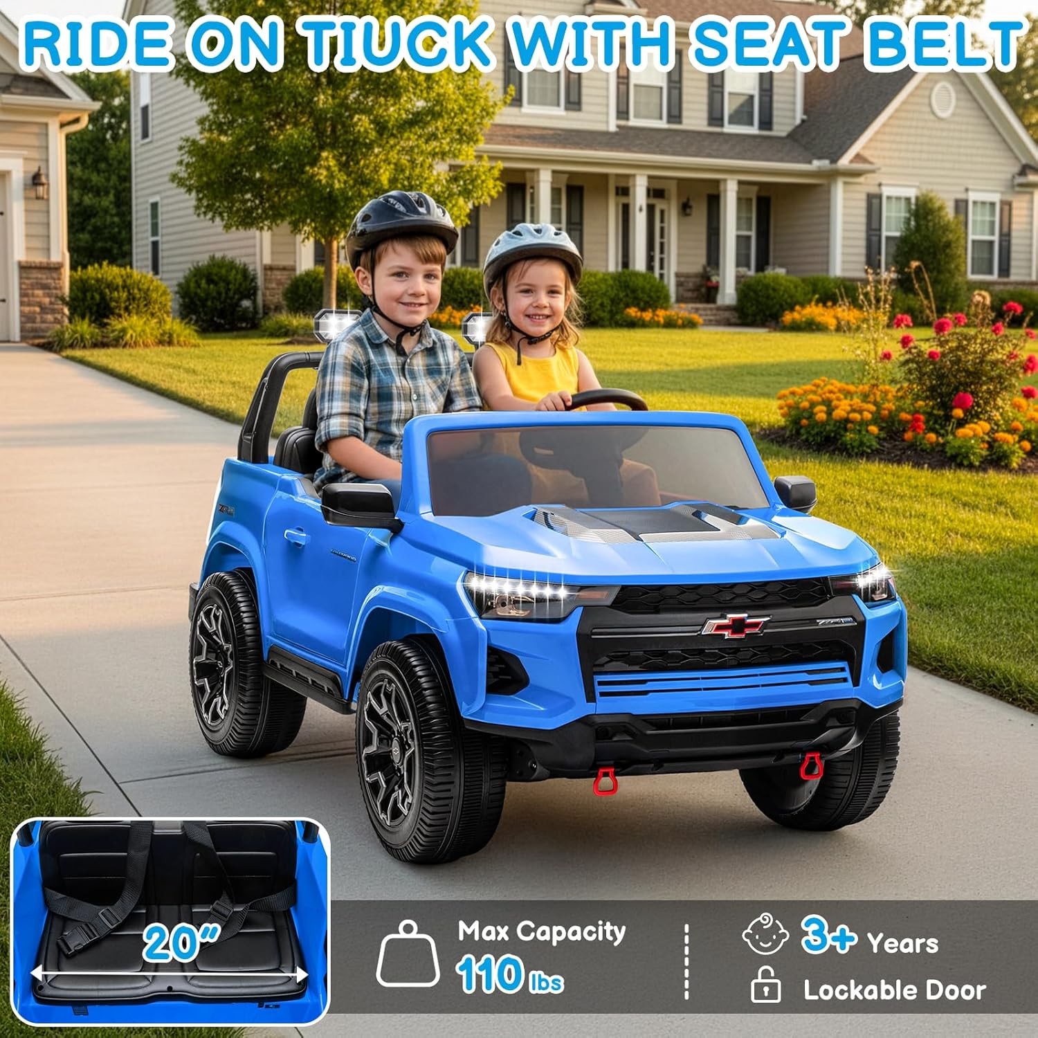 24V Licensed Chevrolet Colorado Electric Car for Kids, Ride on Toys for Toddlers