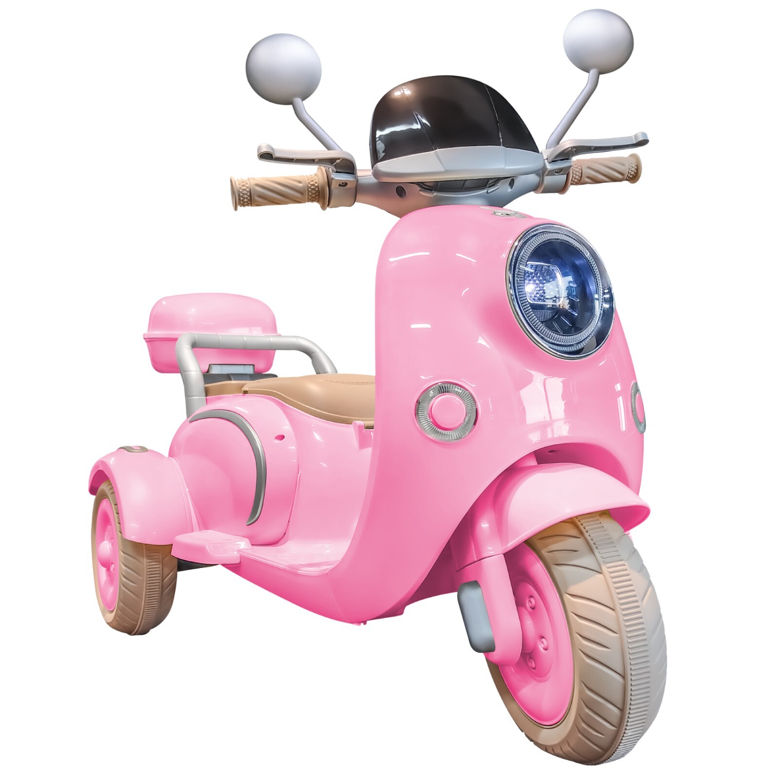 12V Kids Ride on Toy 3 Wheeler Motorcycle 2 Seater w/ Bluetooth Music LED Lights