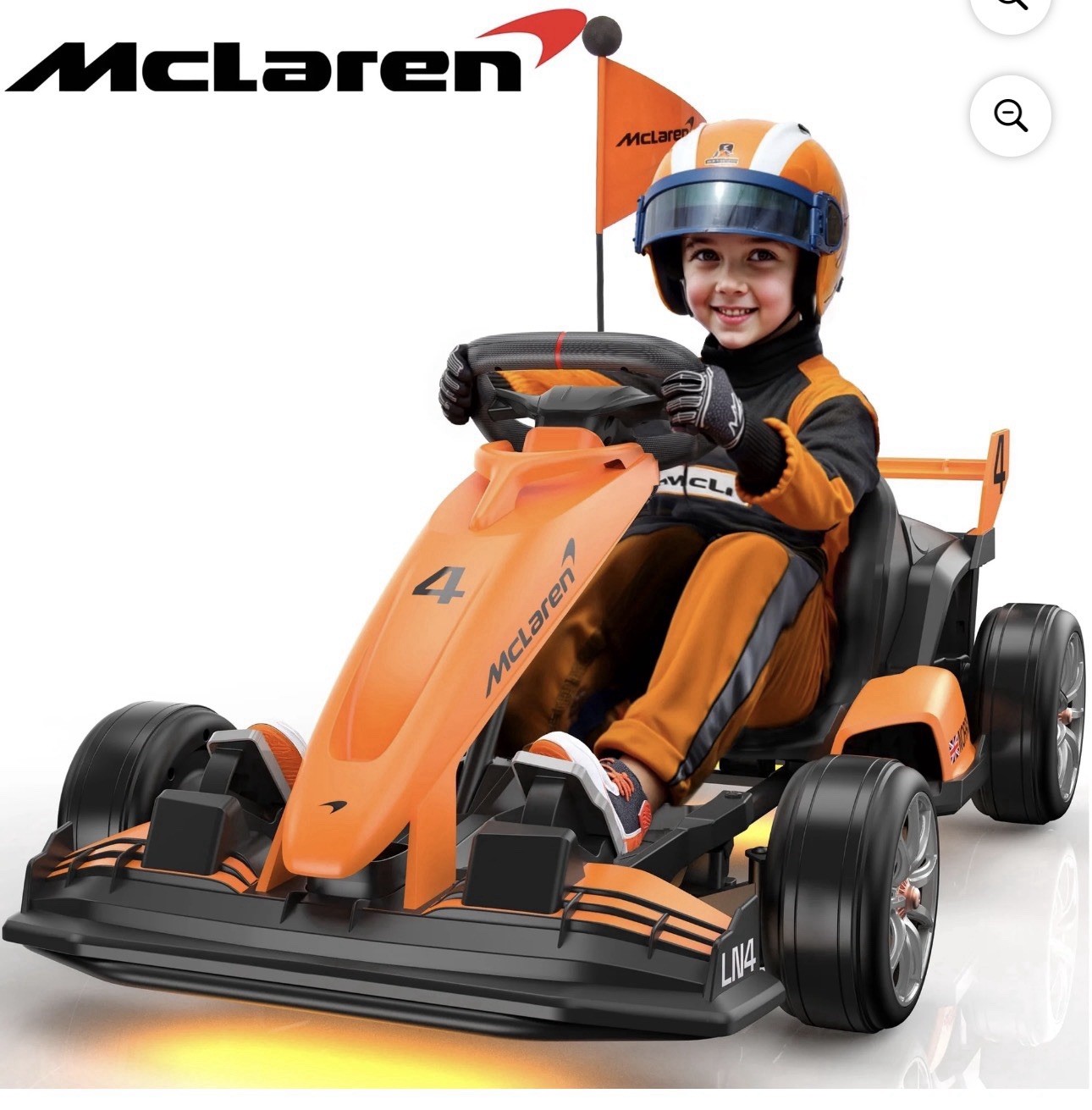 McLaren LN4 24V 7Ah Ride-On Go Kart Orange/Black 2x200W Motors