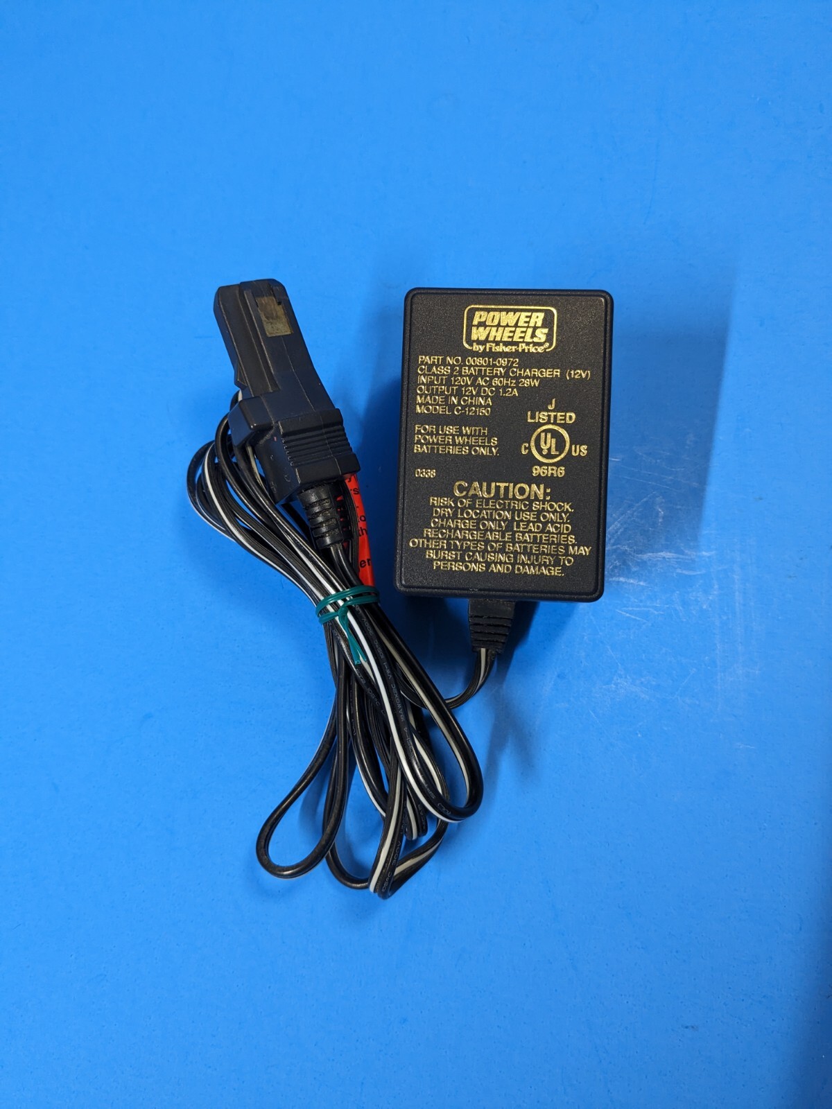 Fisher-Price Power Wheels Model C-12150 12 Volt DC Battery Charger 00801-0972