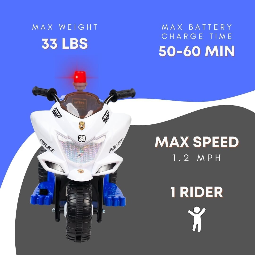 Imaginative Lil Patrol Ride-On for Kids, 6V, Purple and Pink, Ages 18+