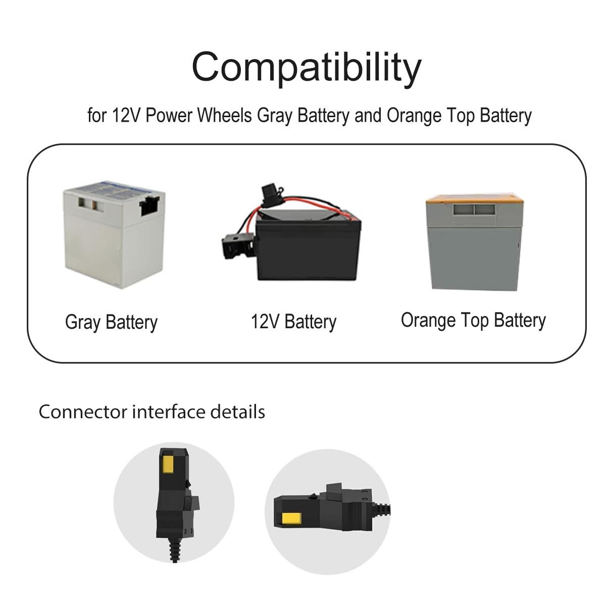 for Power Wheels 12 Volt Battery Charger, 6.6ft Cord with DualColor Indicator…