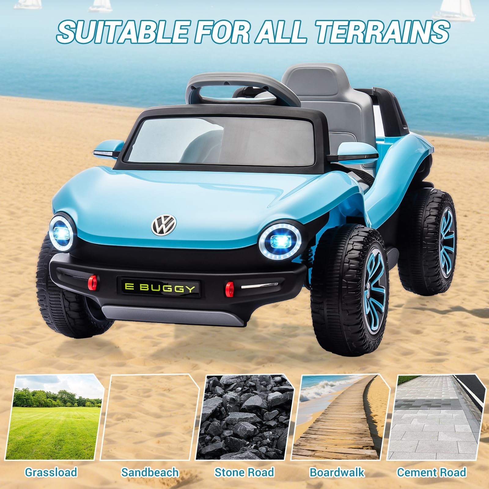 12V 7AH Ride On Car Toddler Electric Vehicle with Remote,Light, USB, Horn, Music