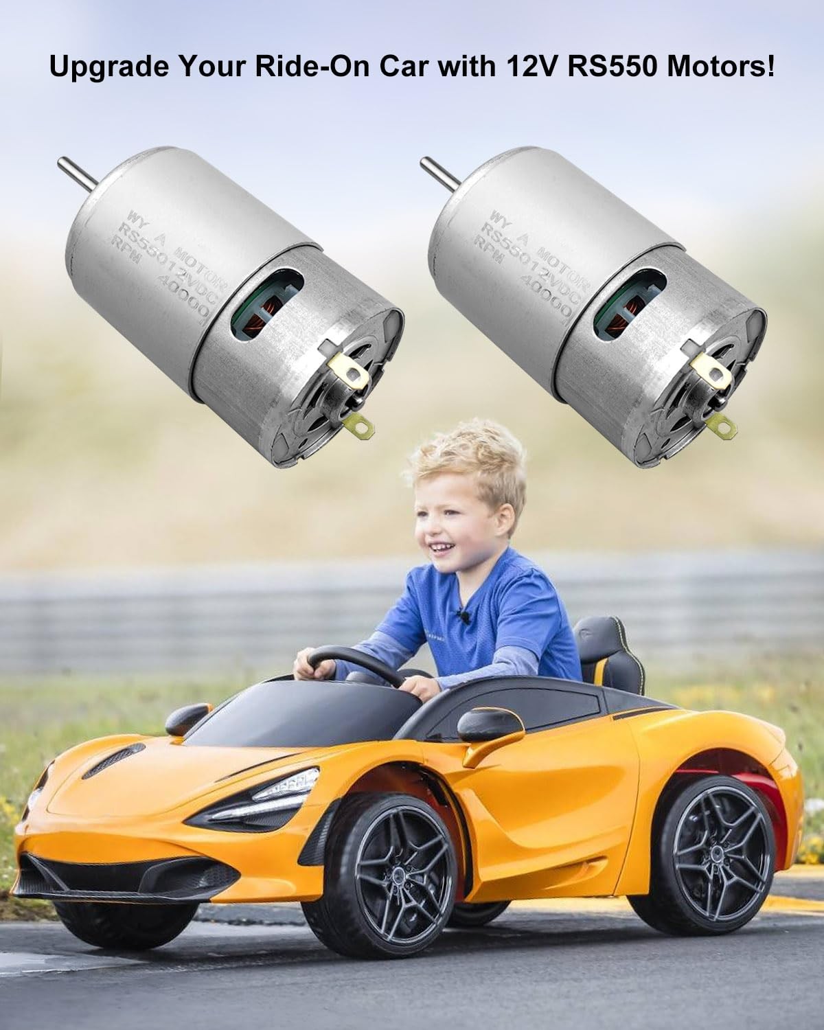 12V RS550 Electric Motor 40000RPM for Power Wheels Ride On Car Upgrade 2Pcs