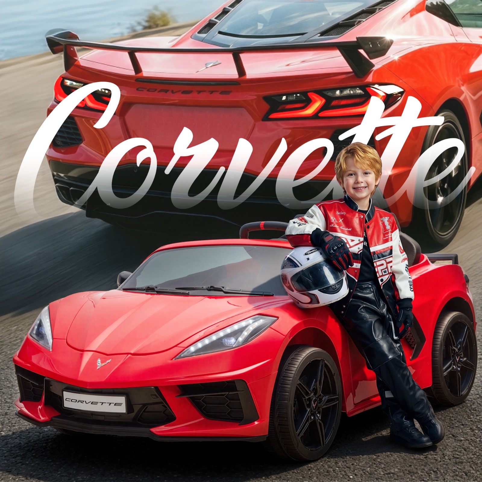 24V 4WD Kids Ride On Car 4 Motors 7AH Battery, LED, MP3, Spring Suspension, Gift