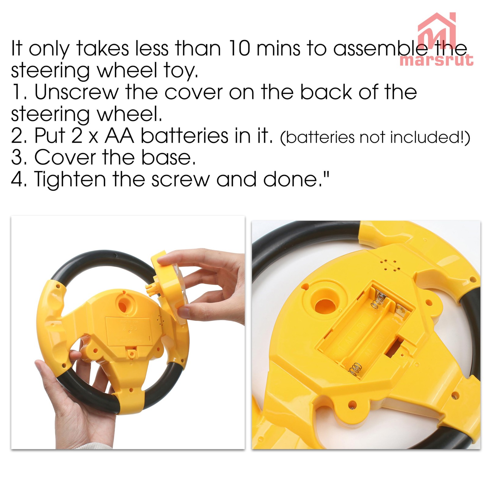 Steering Wheel Simulated Toy for Kids Babies 3+ Years Old, Small Electronic Simu