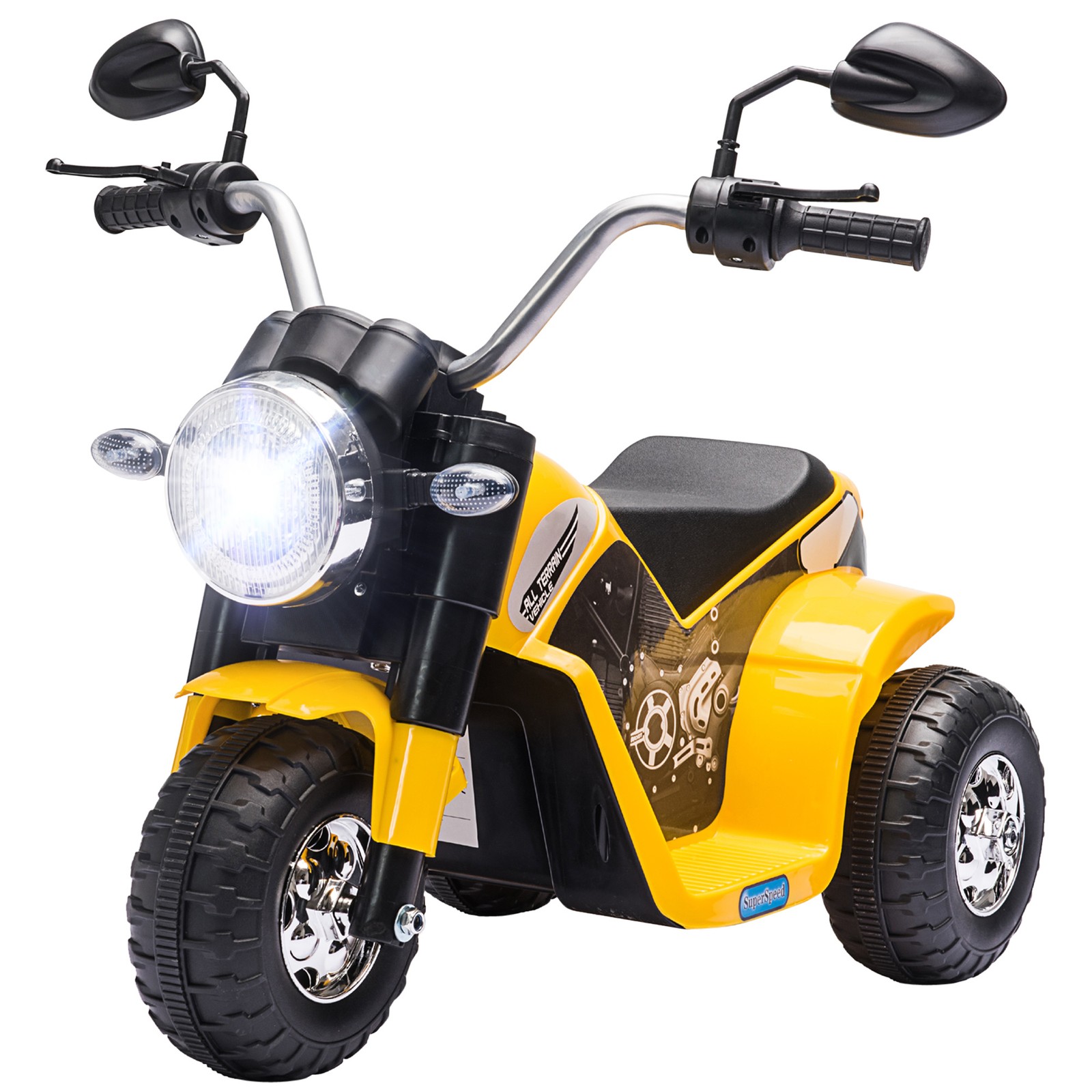 Kids 6V Electric Motorcycle Ride-On Toy Battery 18 – 36 Months Yellow