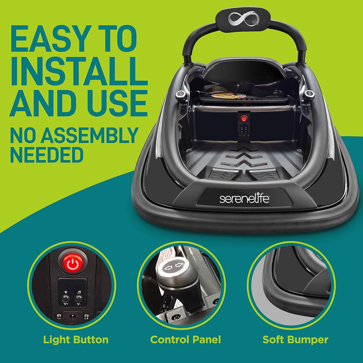 home Electric Bumper Car for Kids – 12V Rechargeable Battery Powered Ride on Veh