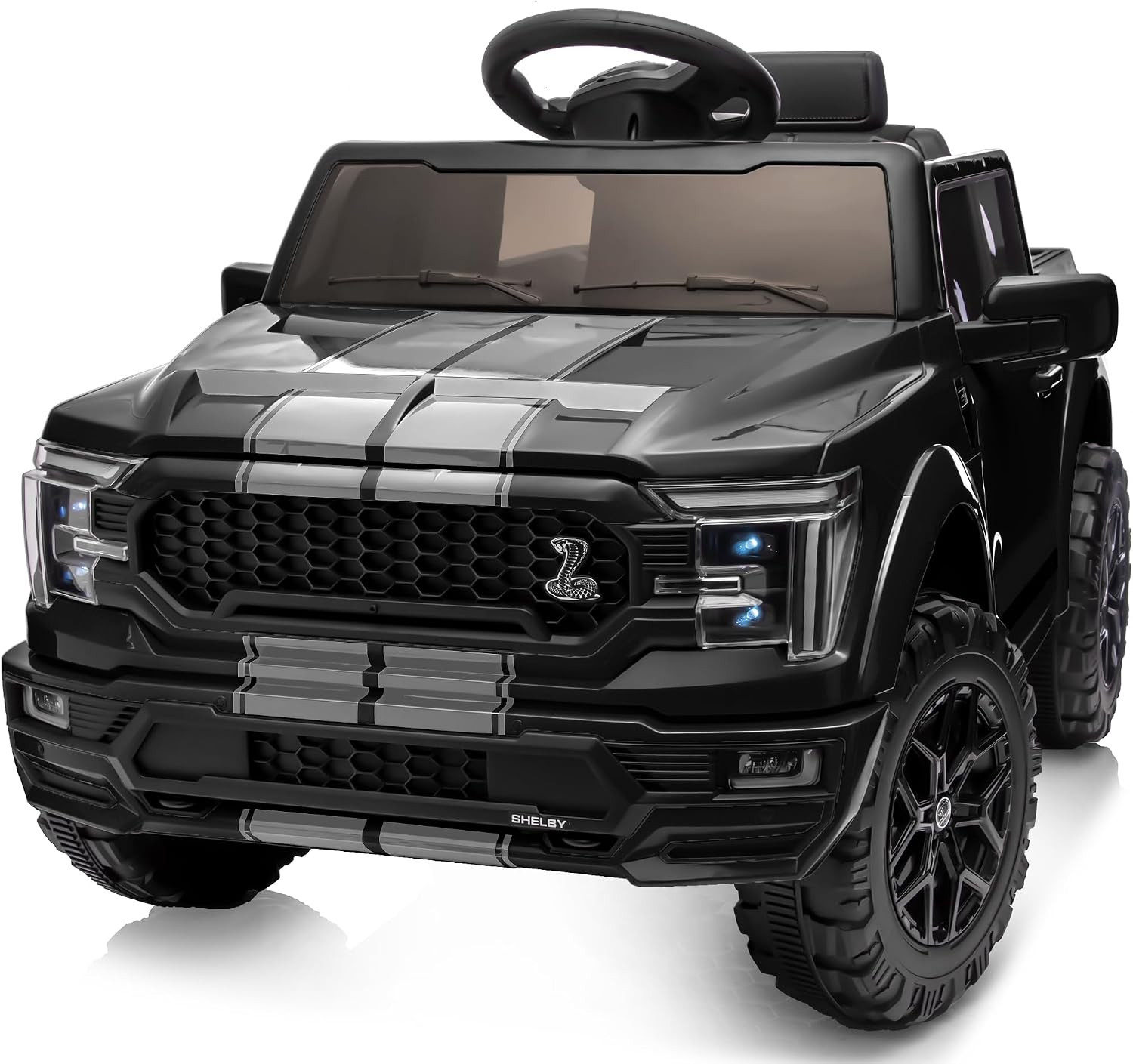 Hikiddo Licensed Ford Shelby F-150 24V Kids Ride on Toy, Electric Car for Kids w