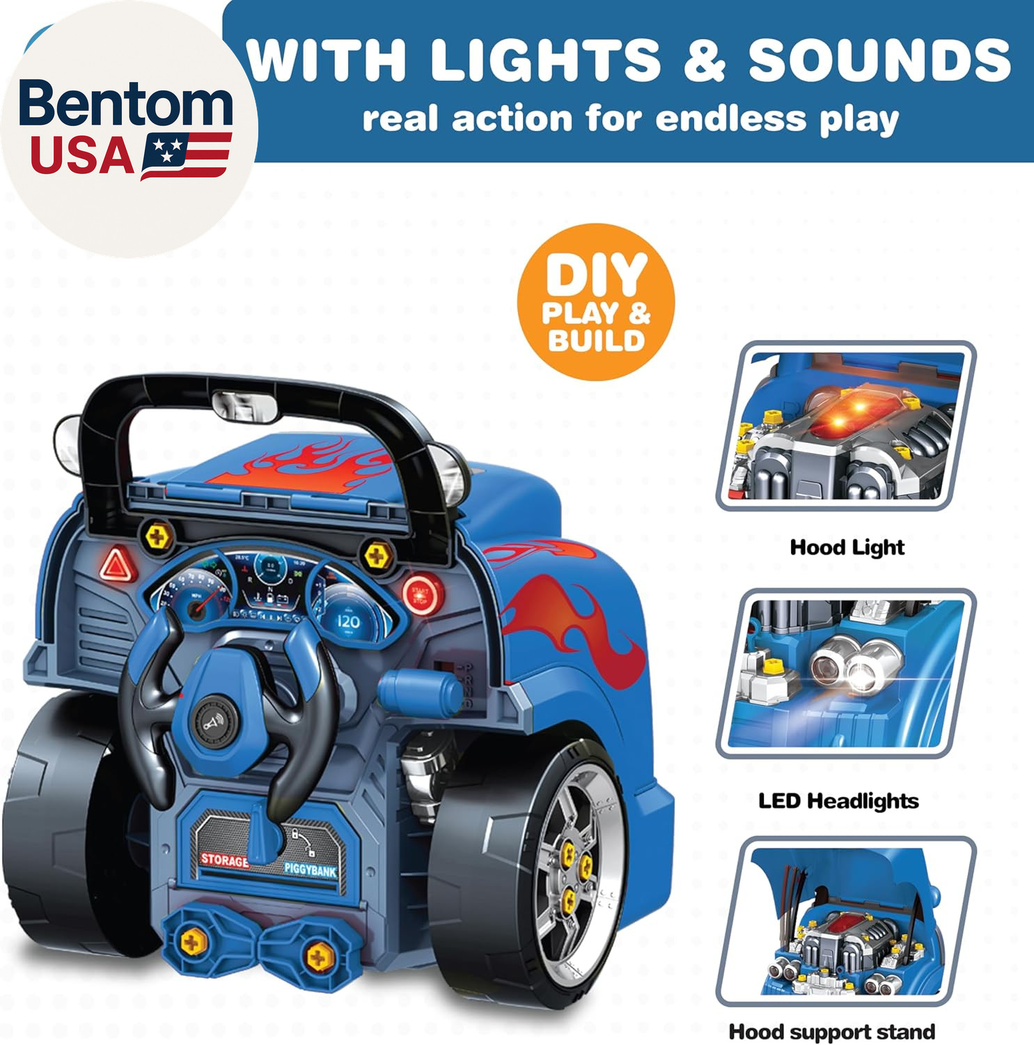 Interactive Large Truck Engine Toy for Kids – Complete Mechanic Repair Kit with