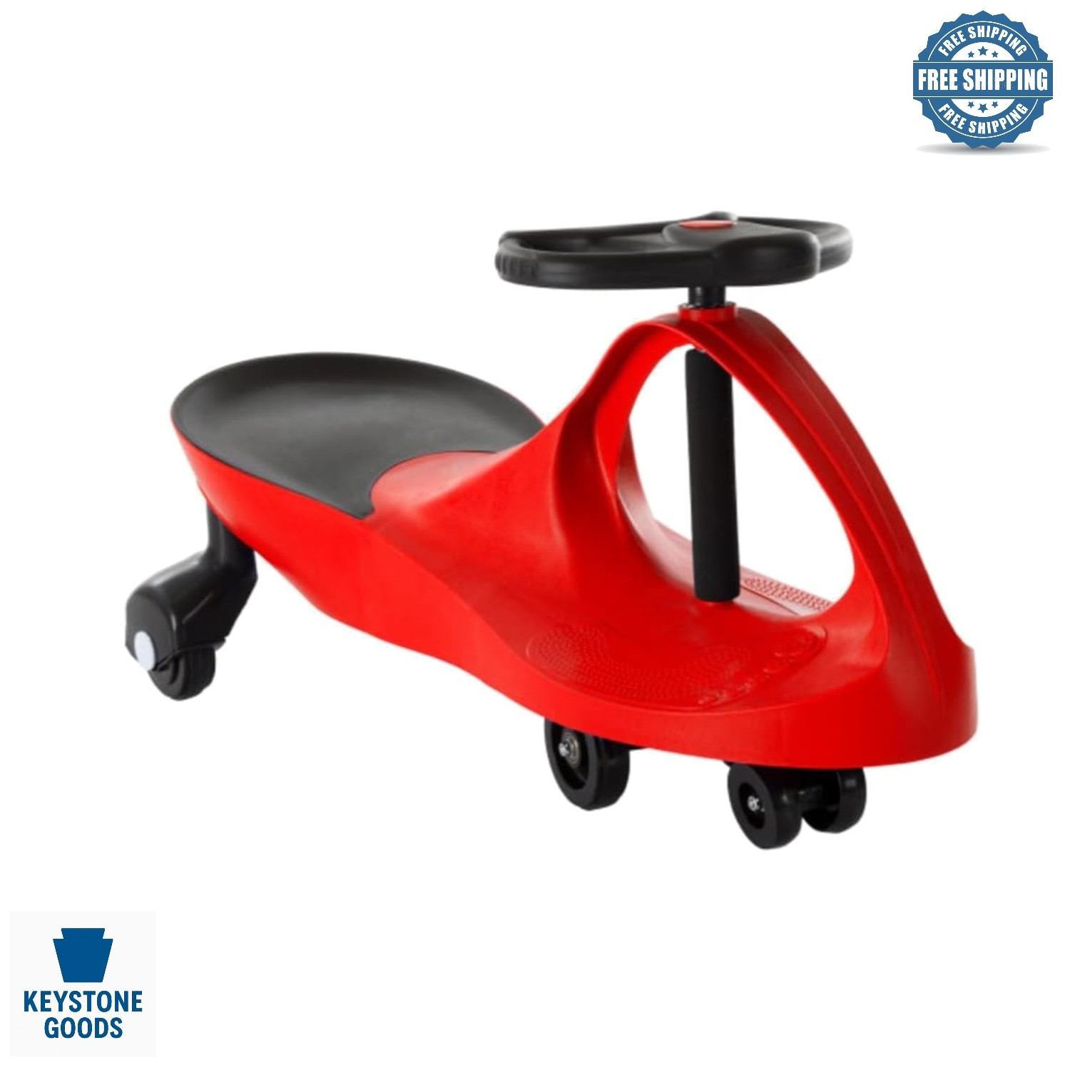 Lil’ Rider Wiggle Car Ride On Toy for Kids 3+, Red