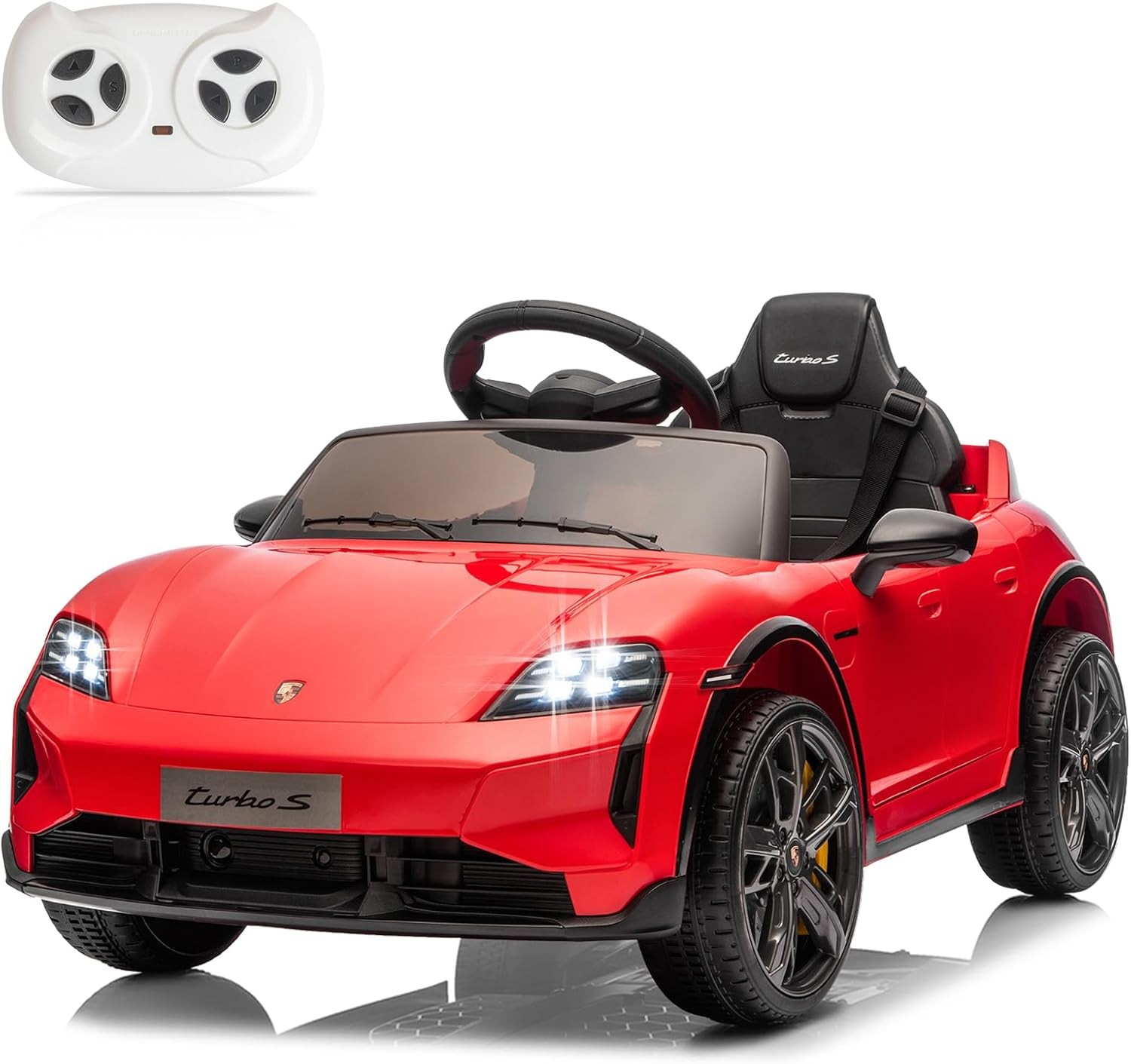 12V Kids Ride on Car, Licensed Porsche Taycan Electric Car w/Remote for Toddlers
