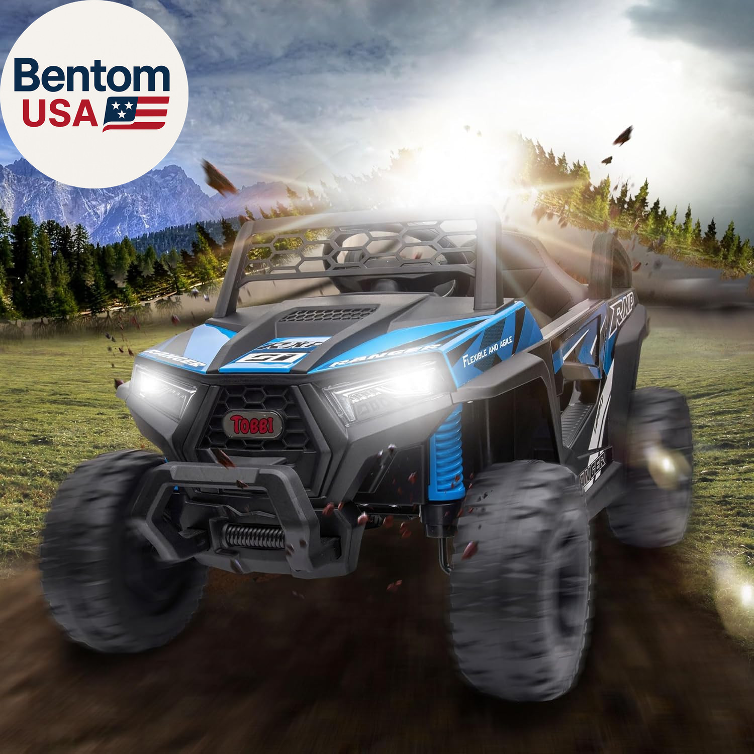 12V Kids Ride on Car, Electric Off-Road UTV Truck with Forward and Reverse Funct