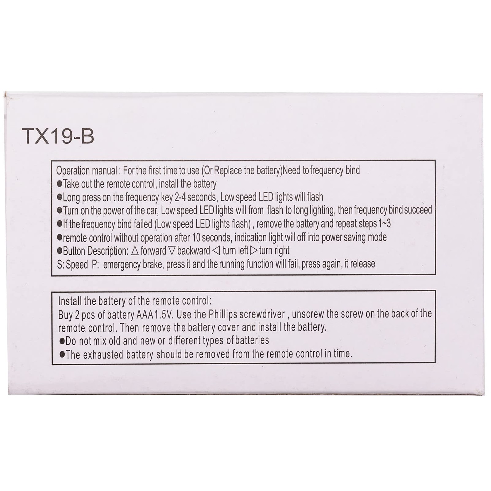 2.4G Bluetooth Remote Control for Kids Ride On Car TX19 Transmitter