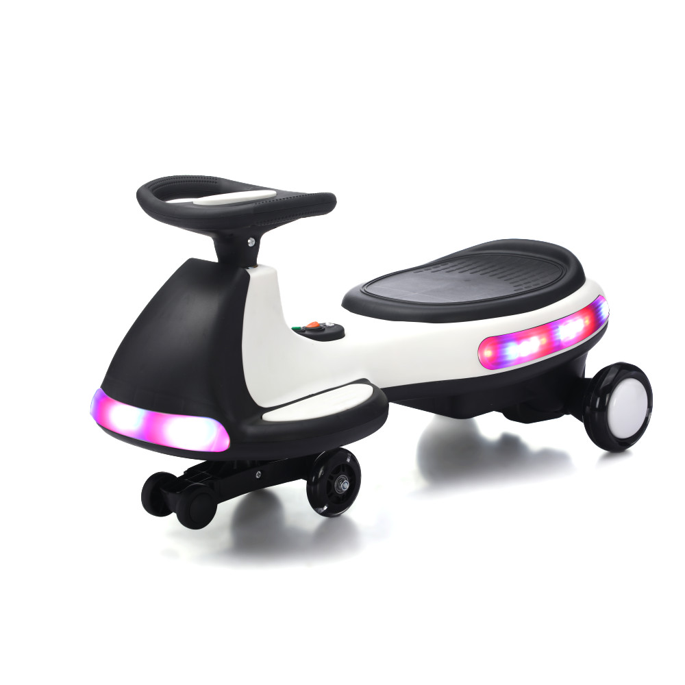 Anti-Rollover Electric Wiggle Car, LED & Music, Indoor Outdoor Use for Kids 3+