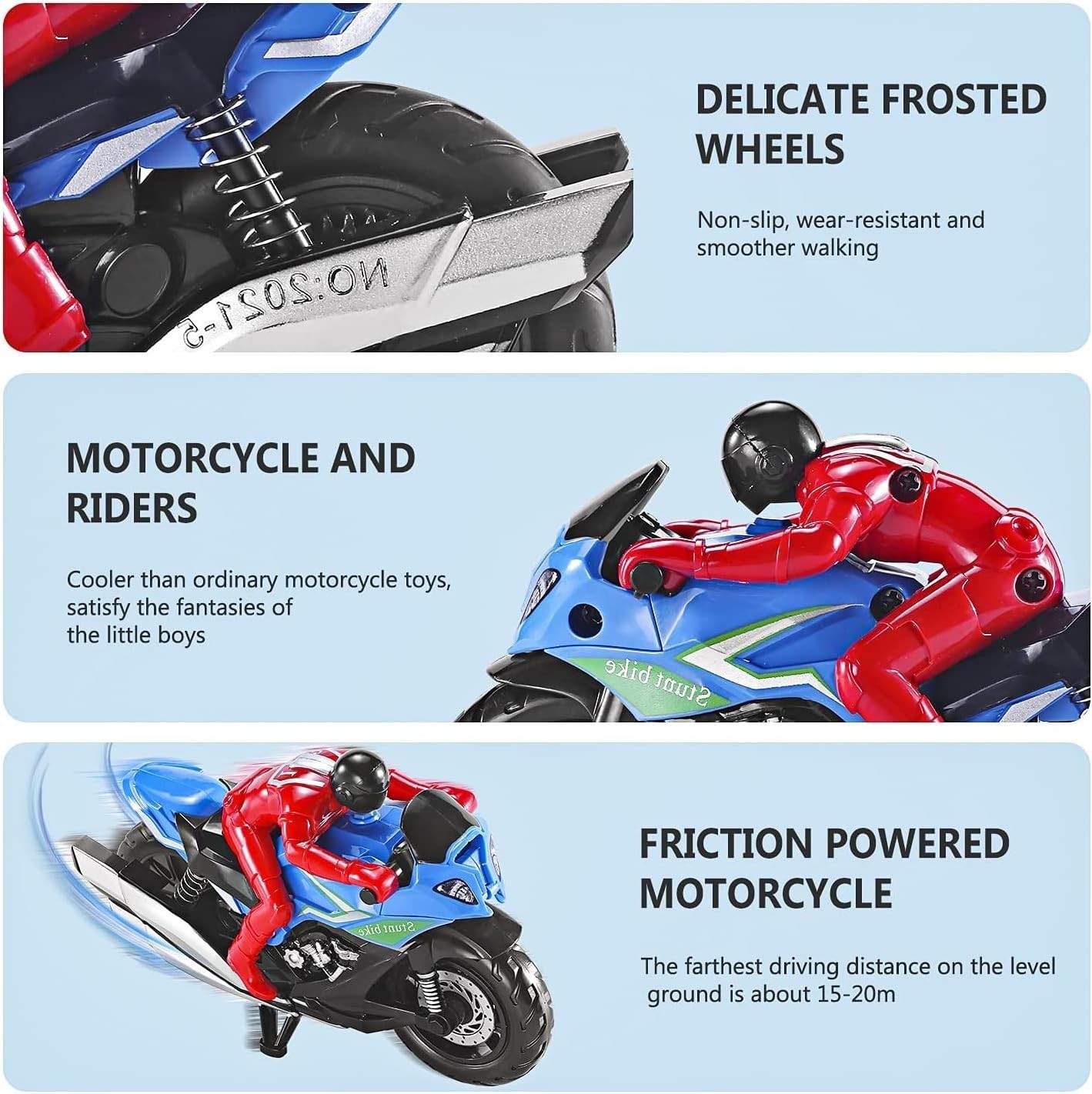 Kids Motorcycle Toys Set – 2 Pull-Back Diecast Motorcycles for Ages 3-8, Red