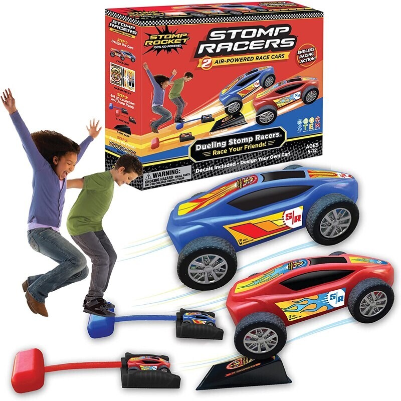 Outdoor Toys For Kids Launch Rocket With 2 Cars Foot Pneumatic Car Play Vehicles