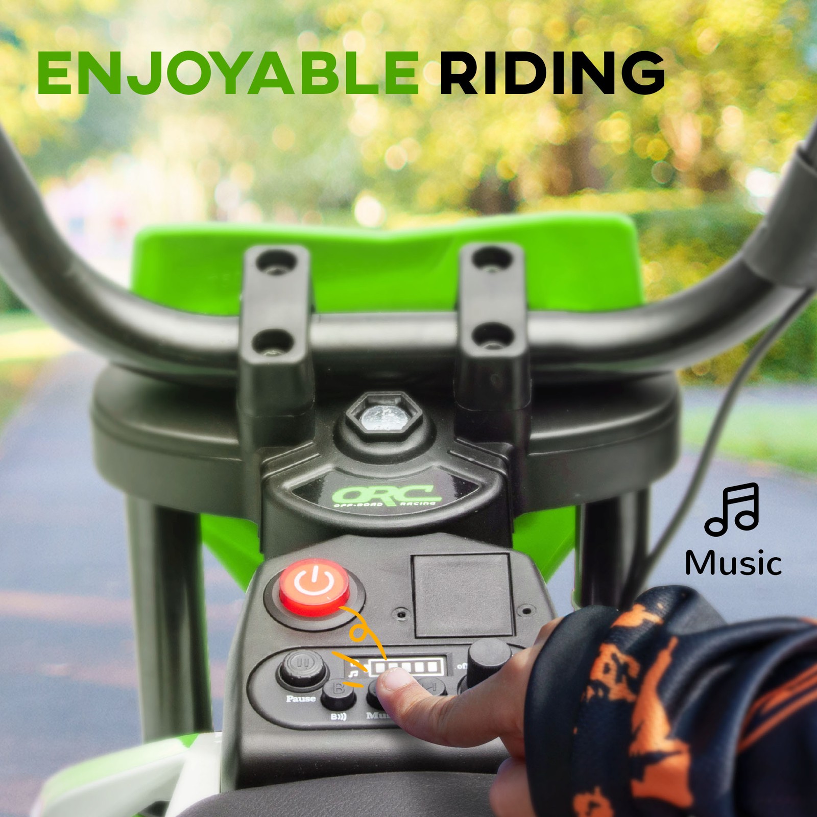 12V Kids Motorcycle W/ Twist Grip Throttle, Rear Suspension, Green