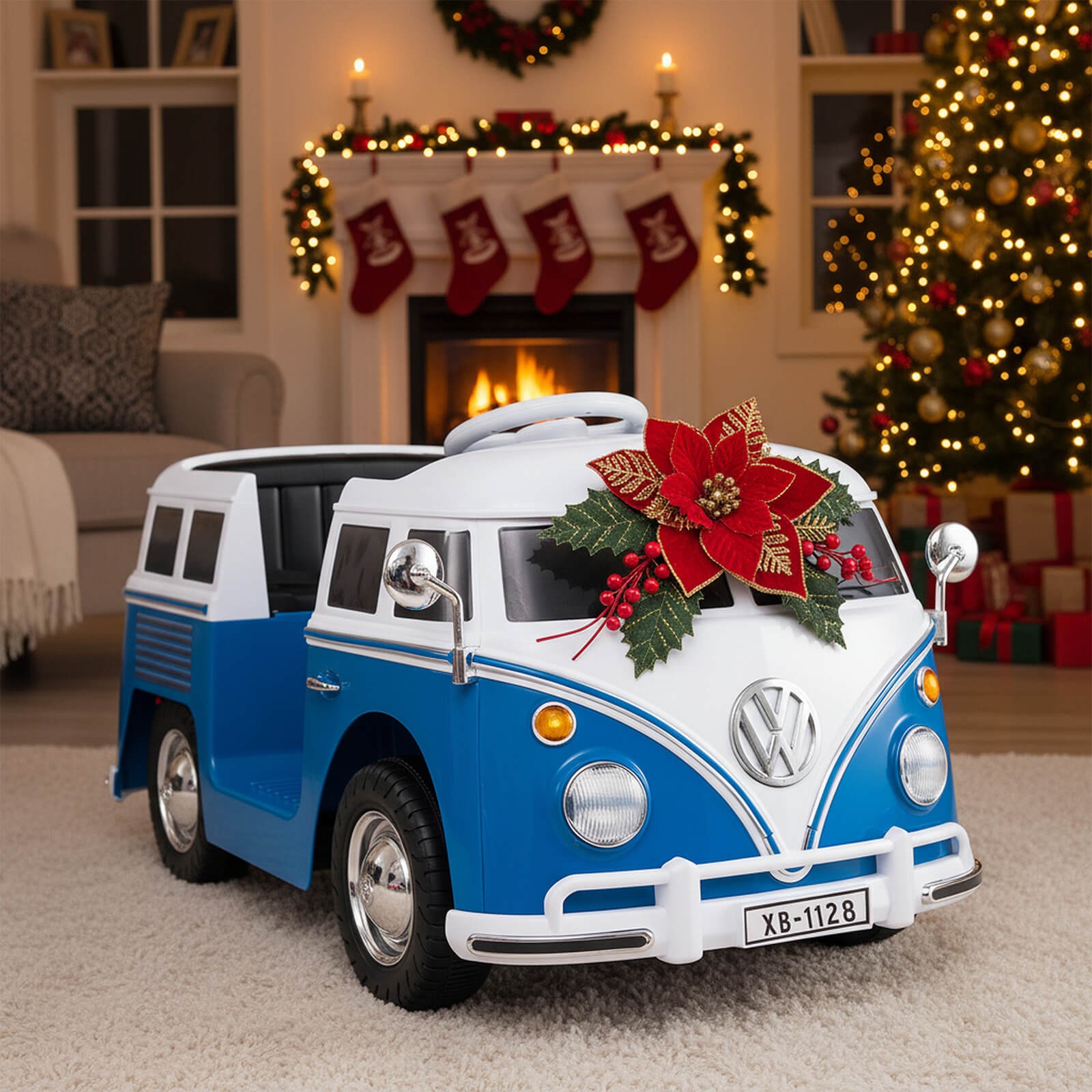 Licensed Volkswagen Ride-on Bus w/ Cup Holder, LED Headlights, Music & Horn