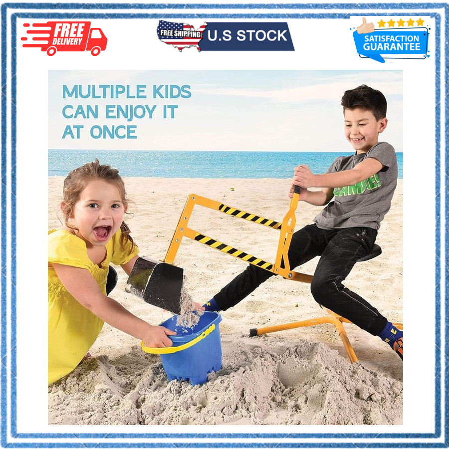 Stargo Sand Digger Kids Excavator Ride on Toy, Beach Toys Outdoor Sandbox Toy