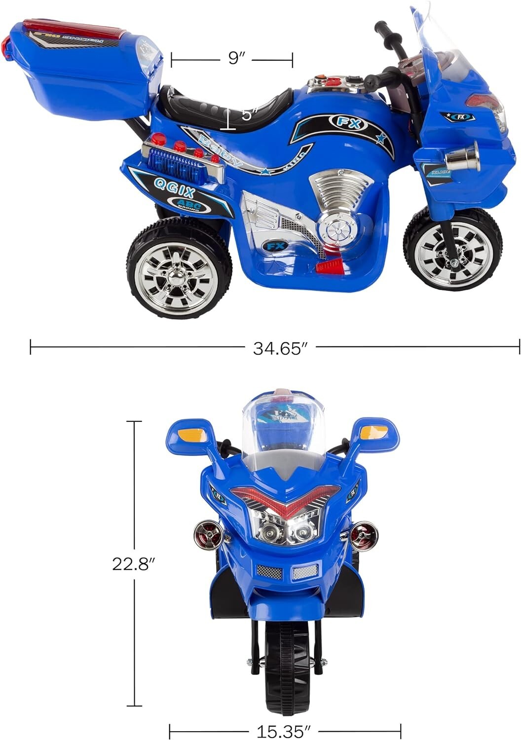 Ride on Toy, 3 Wheel Motorcycle Trike for Kids by Rockin’ Rollers ? Battery P…