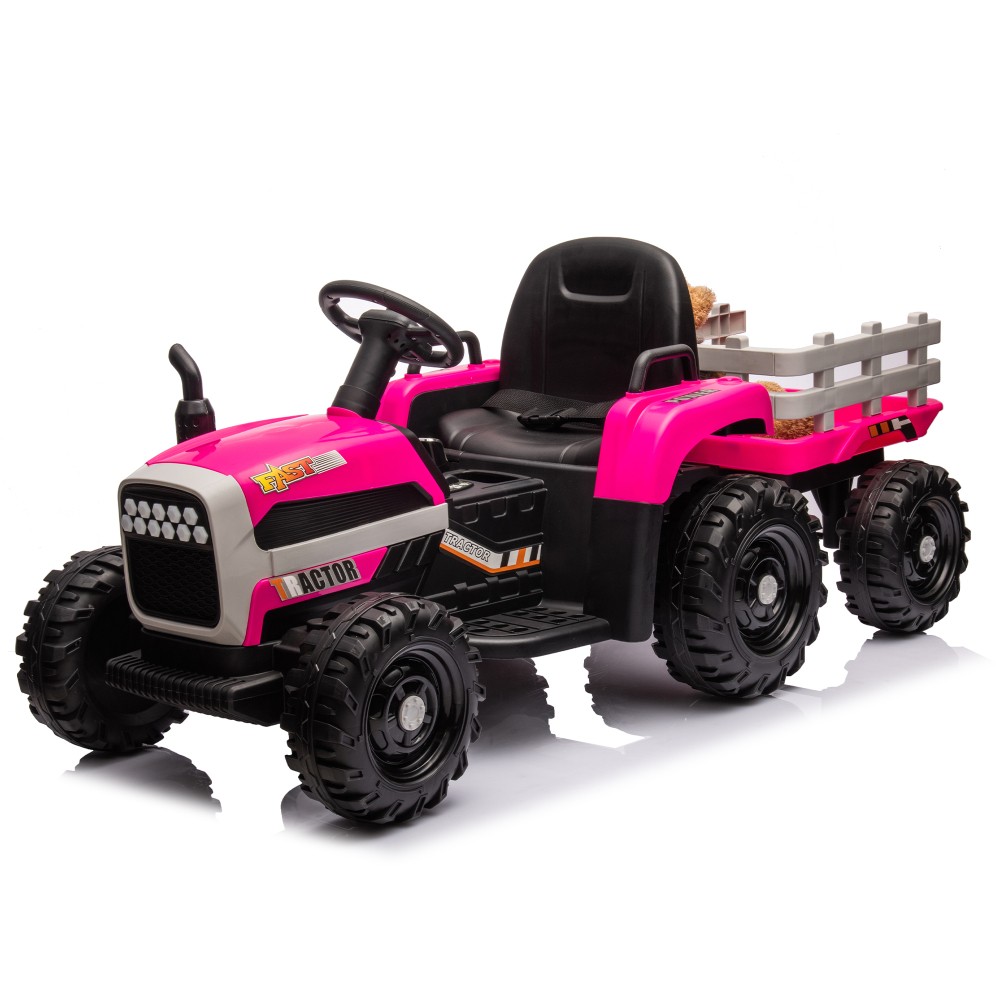 24V Battery Electric Ride on Tractor w/ Trailer 200w*2motor 1.86-4.97MPH/Remote