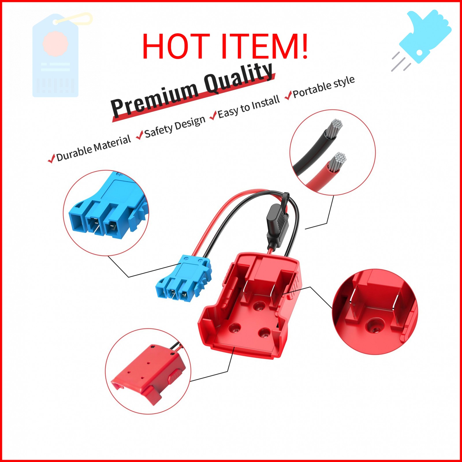 Kzreect Battery Adapter Compatible with Milwaukee 18V Battery, Conversion Kit wi