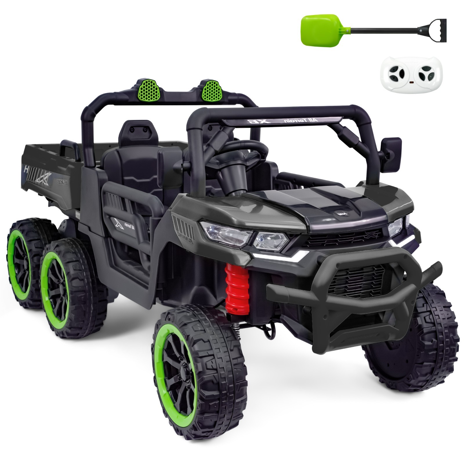 24V Kids Ride on Toy 2 Seater Electric Dump Truck 4 Wheel Drive 6mph with Remote