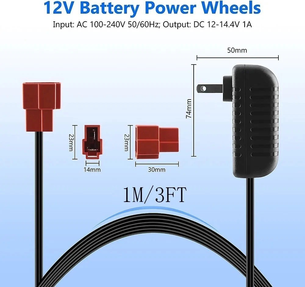 12V Battery Charger for Kids Ride on Toys, 12V Kids Ride on Car Charger for Kid