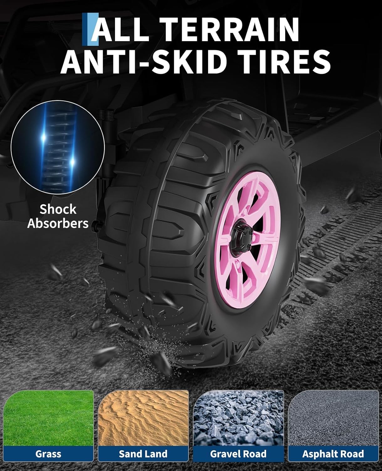 12V Kids ATV Quad 4 Wheeler Car Off-road Ride on Toy w/ LED MP3 Age 3+ USB Girls