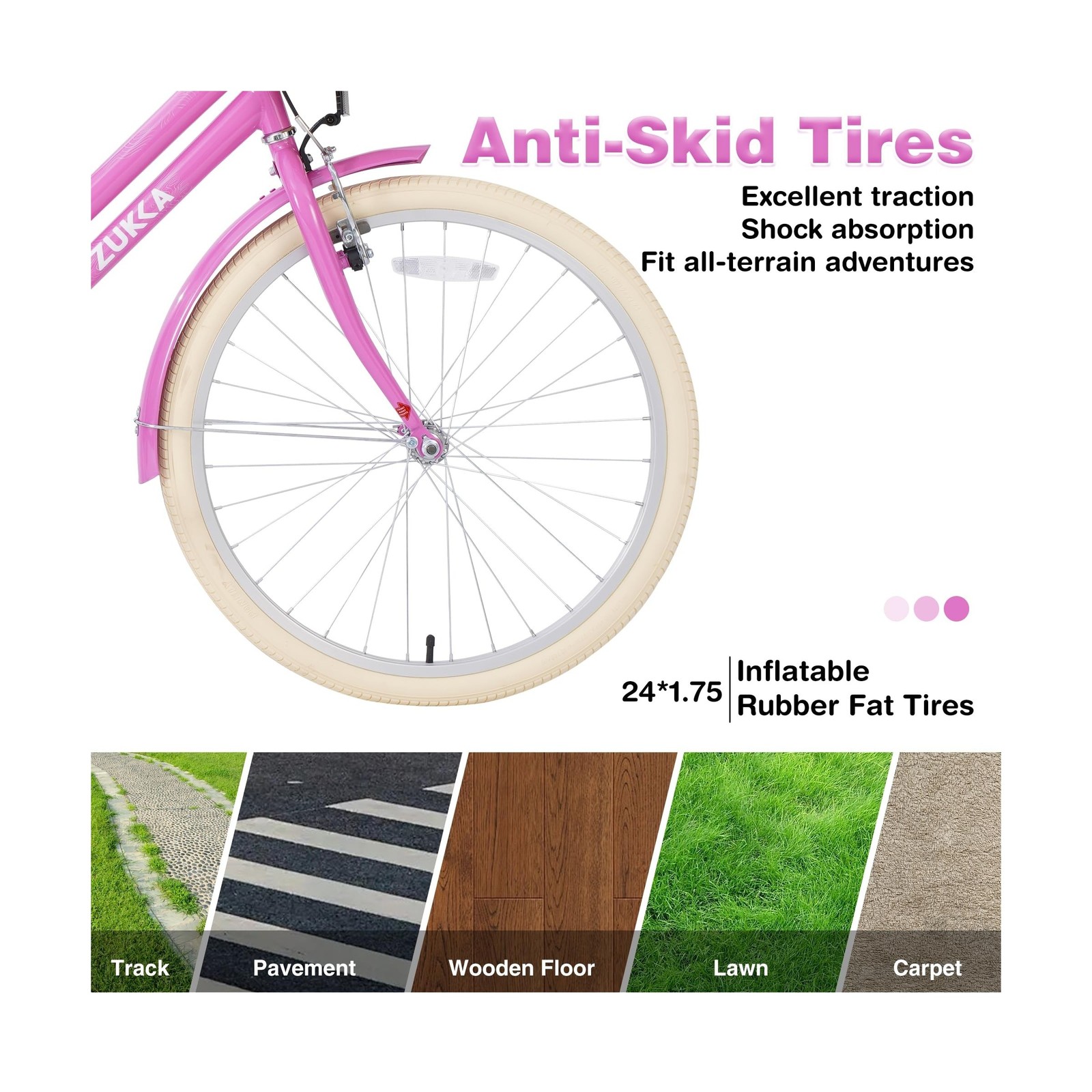 ZUKKA Kids Bike 20/24 Inch Girls Bike with Basket Single Speed Crusier Bike F…
