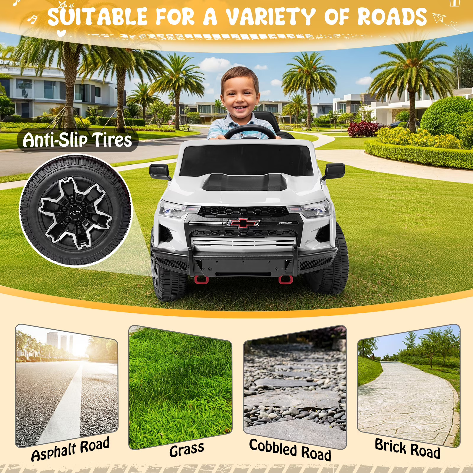 12V Licensed Chevrolet Colorado Ride-On Car for Kids with Remote
