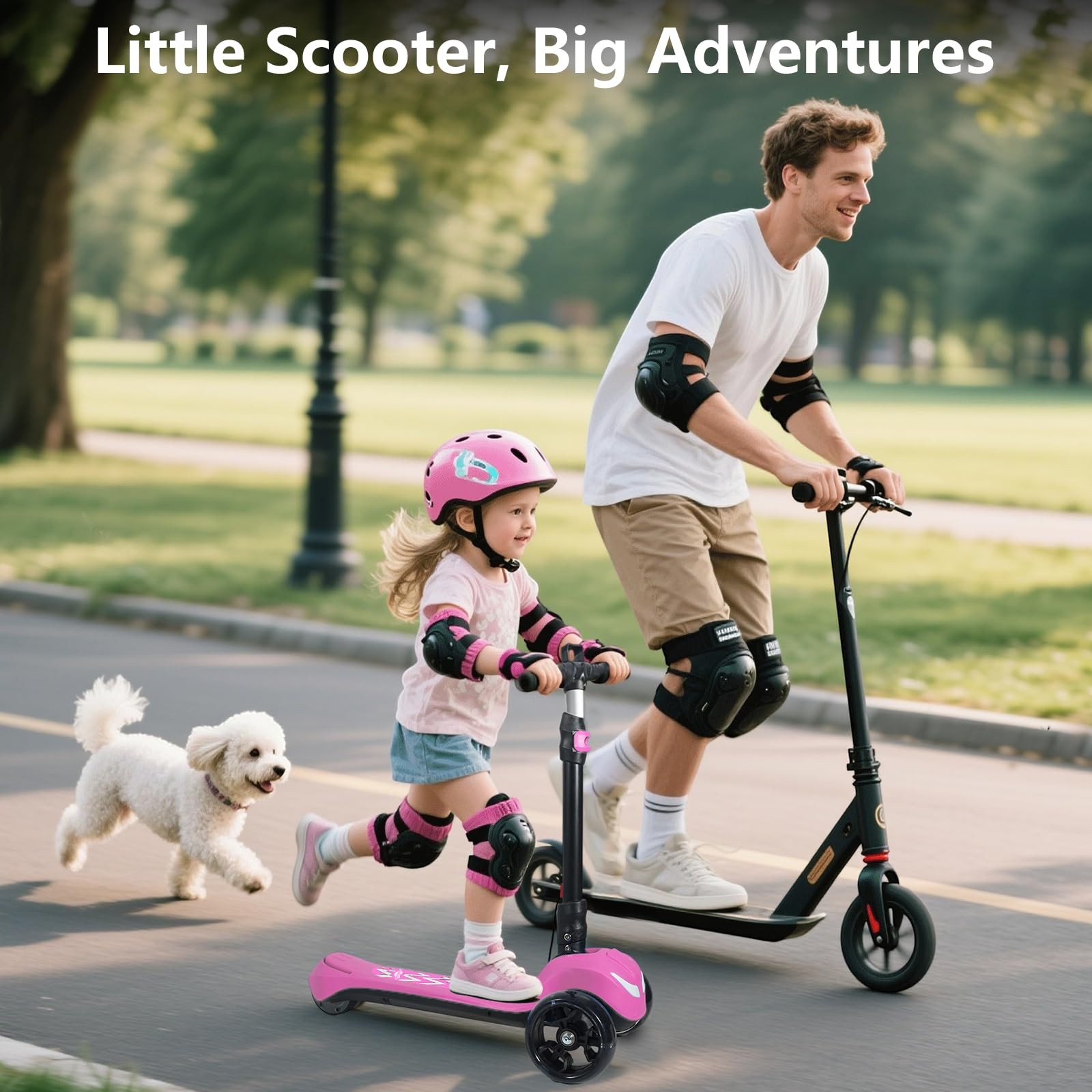Electric Scooter for Kids Ages 3-12, Full Body Lights Up, Wide Deck, 3 Adjust…