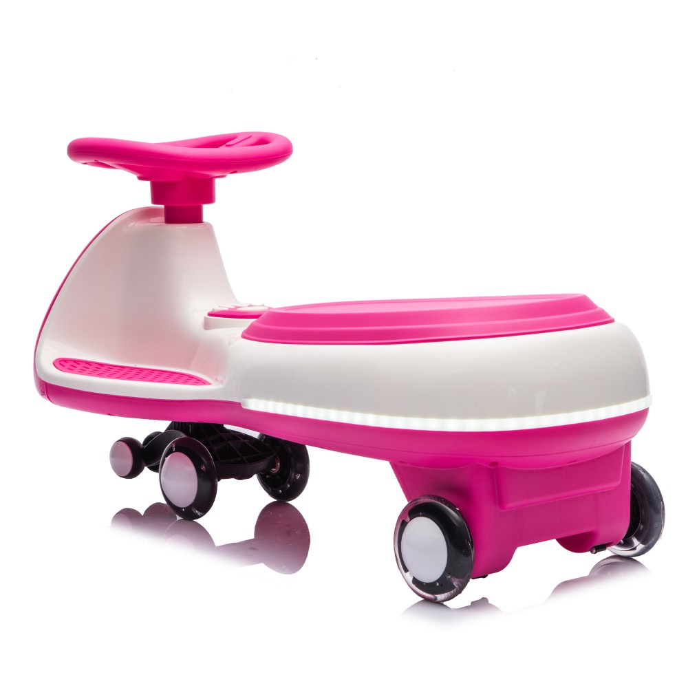 Kids Wiggle Electric Ride-On Car w/Floating Wheels & Music for Age 3-8