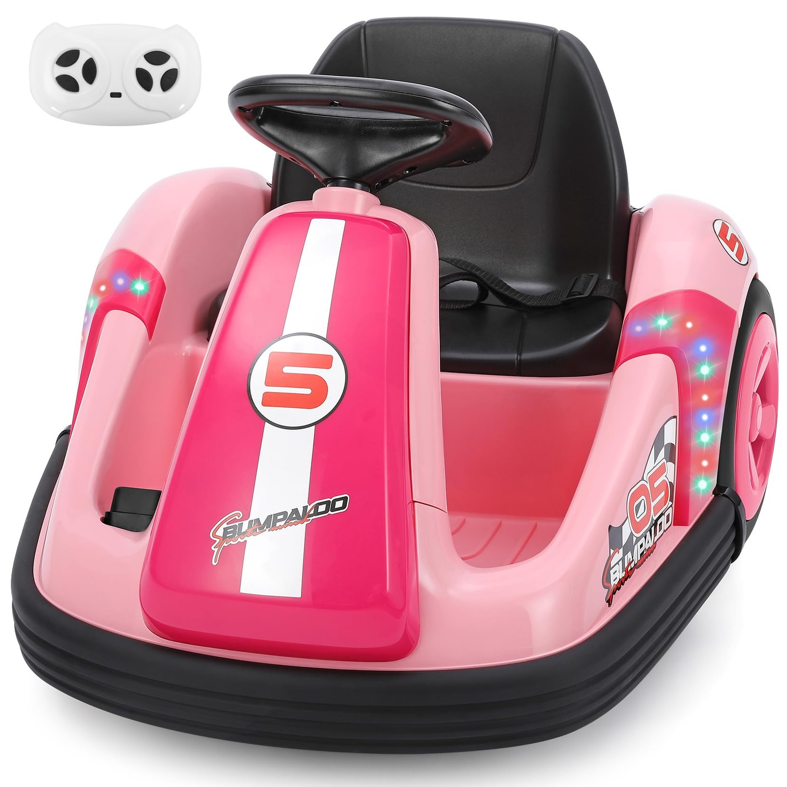 Toddler Bumper Car with Big Wheels, 2.2 Mph, Ride On Toys for Toddlers with D…