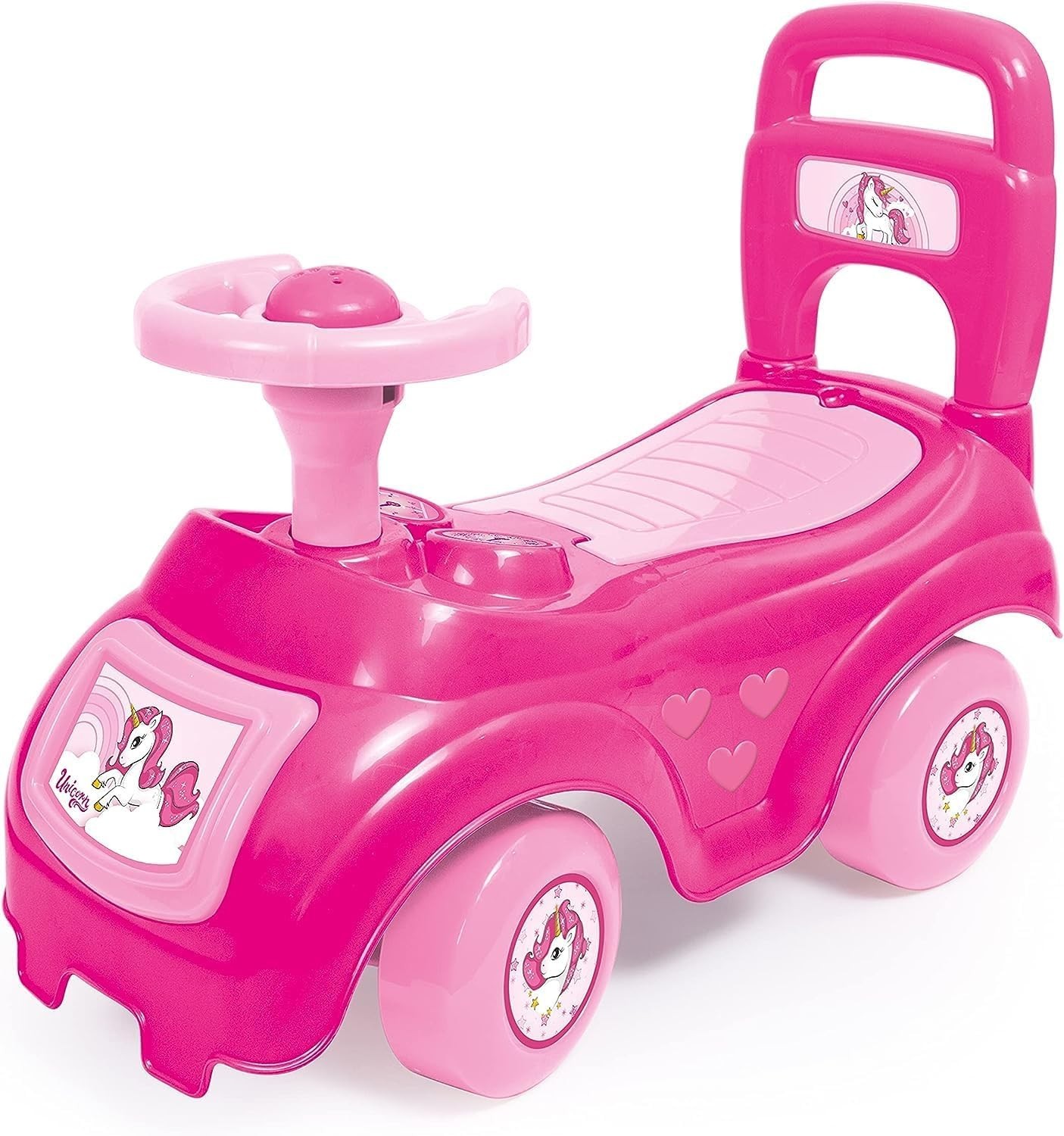 Foot-to-Floor Pink Unicorn Ride-On with Sound for Engaging Play – Ages 12mo+