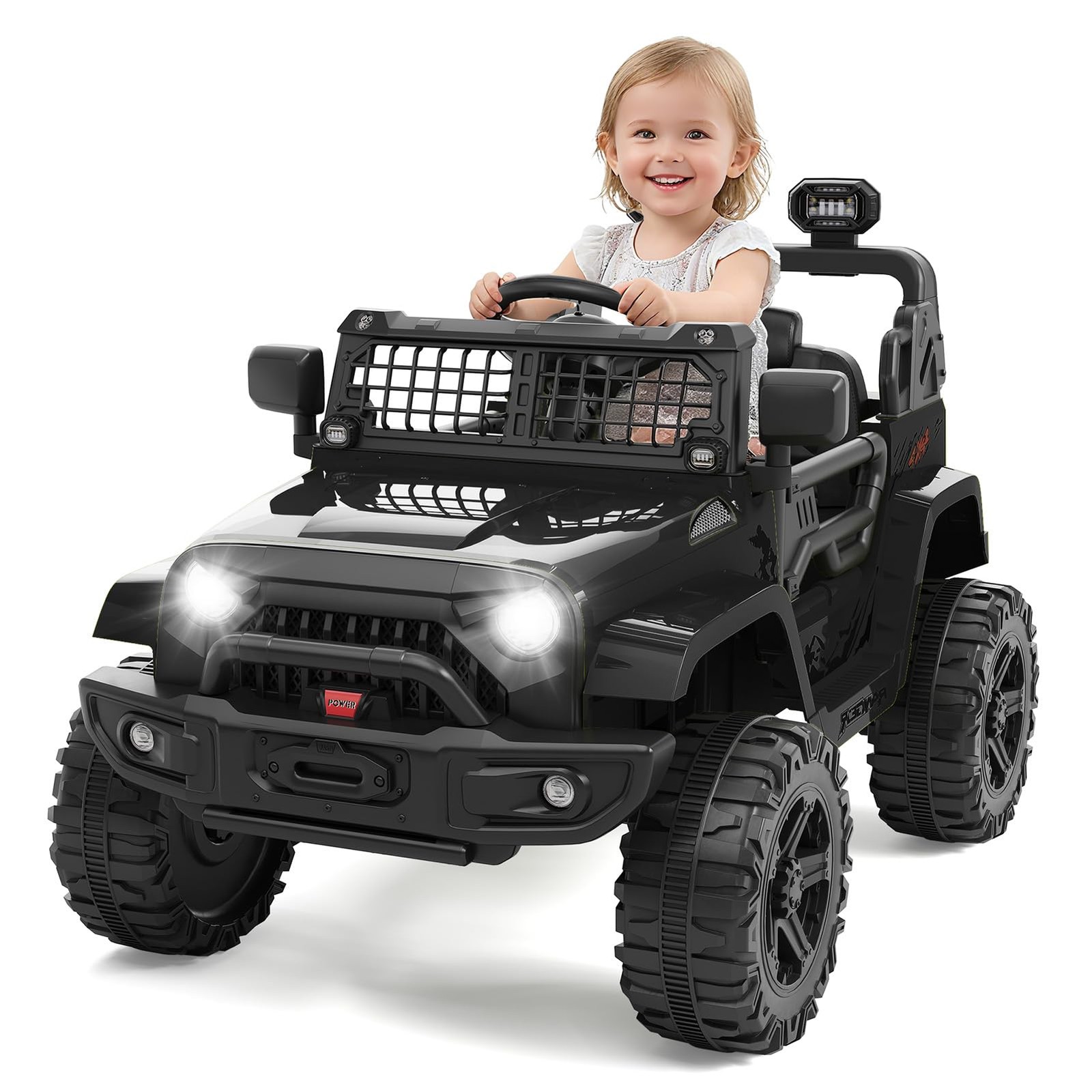 Kids Ride on Car 12V Electric Truck w Lights Parent Remote Off-Road Toy Car Gift