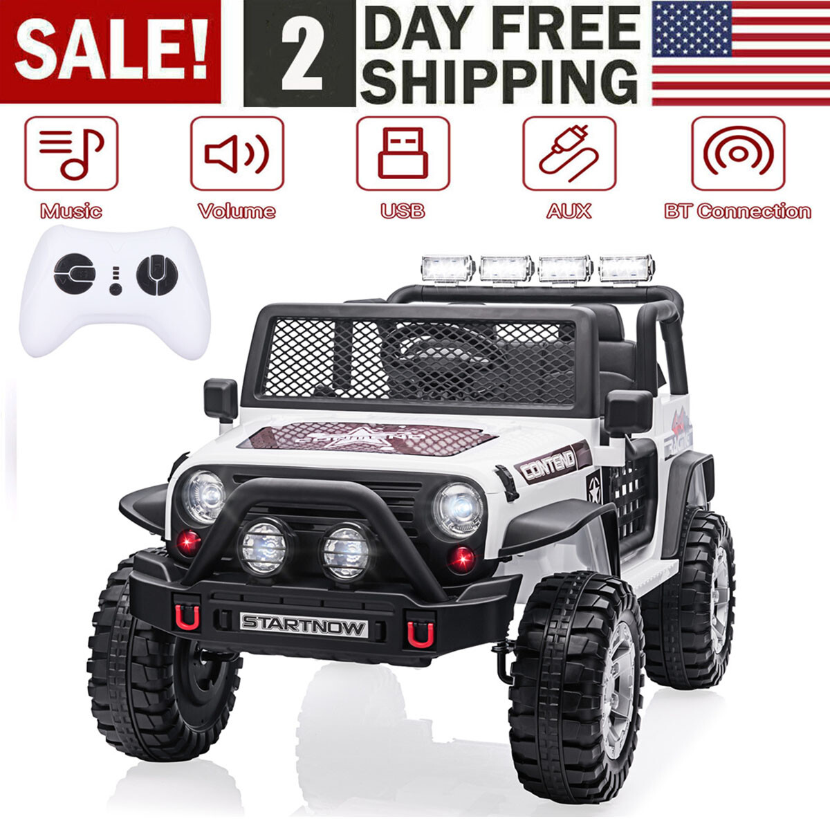 12V Kids Ride On Car 2 Seater Electric Vehicle Toy Truck Jeep w/Remote Control