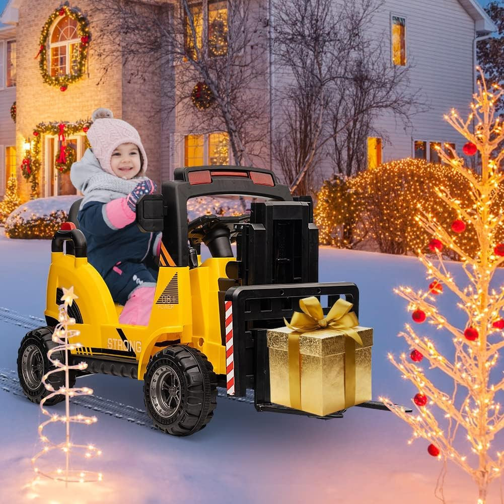 12V Kids Ride on Car Forklift Electric Remote Control Toy 2 Speed for Boy &Girls