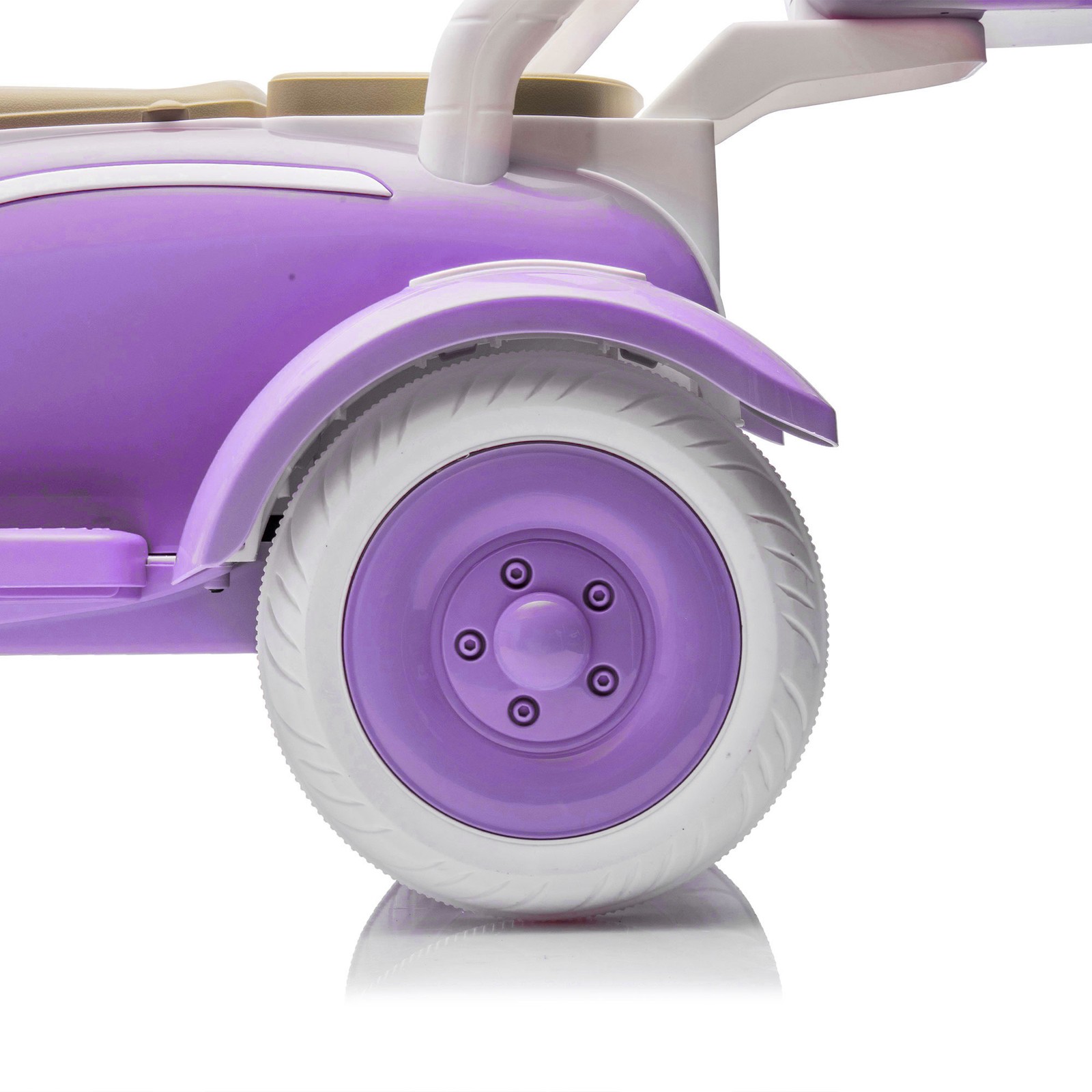 12V Two Motors Kids Ride On Level Up Two-seater 3 Wheel Toy for Kids 3-6 Purple