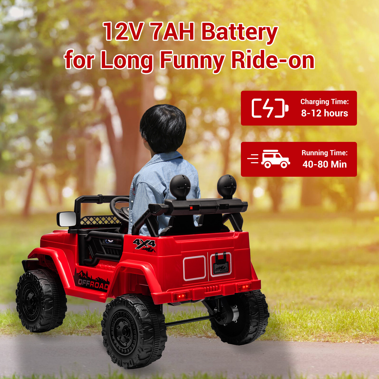 12V Kids Ride On Car 2 Seater Electric Vehicle Toy Truck Jeep w/Remote Control