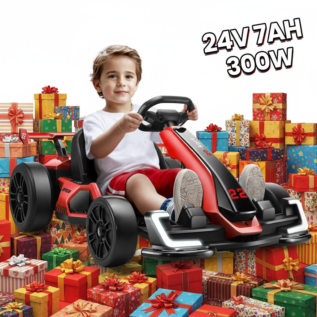 24V Electric Go Kart for Kids 2x150W Powerful Drift Kart +Adjustable Seat Gift🎁