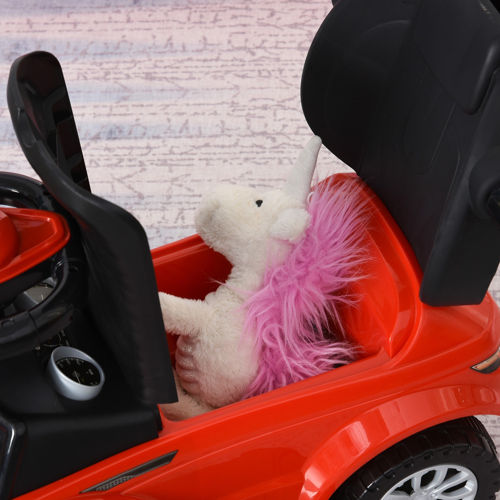2-in-1 Toddler Push Car with Horn, Music & Lights, Ride On Toy for Ages 1-3