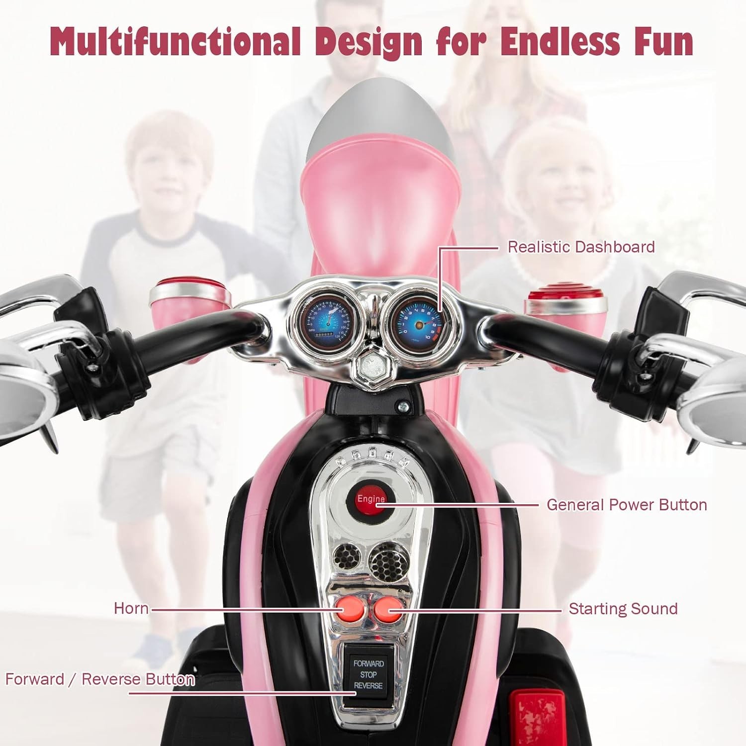 Electric Toddler Motorcycle with Adjustable Headlight