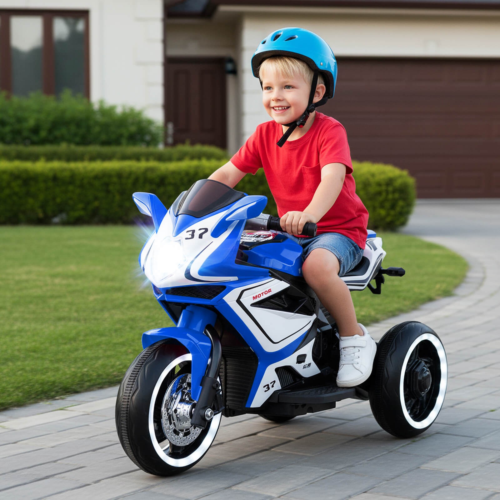 Kids Ride on Motorcycle 6V Battery Powered Mini Electric Motorbike w/ LED Lights