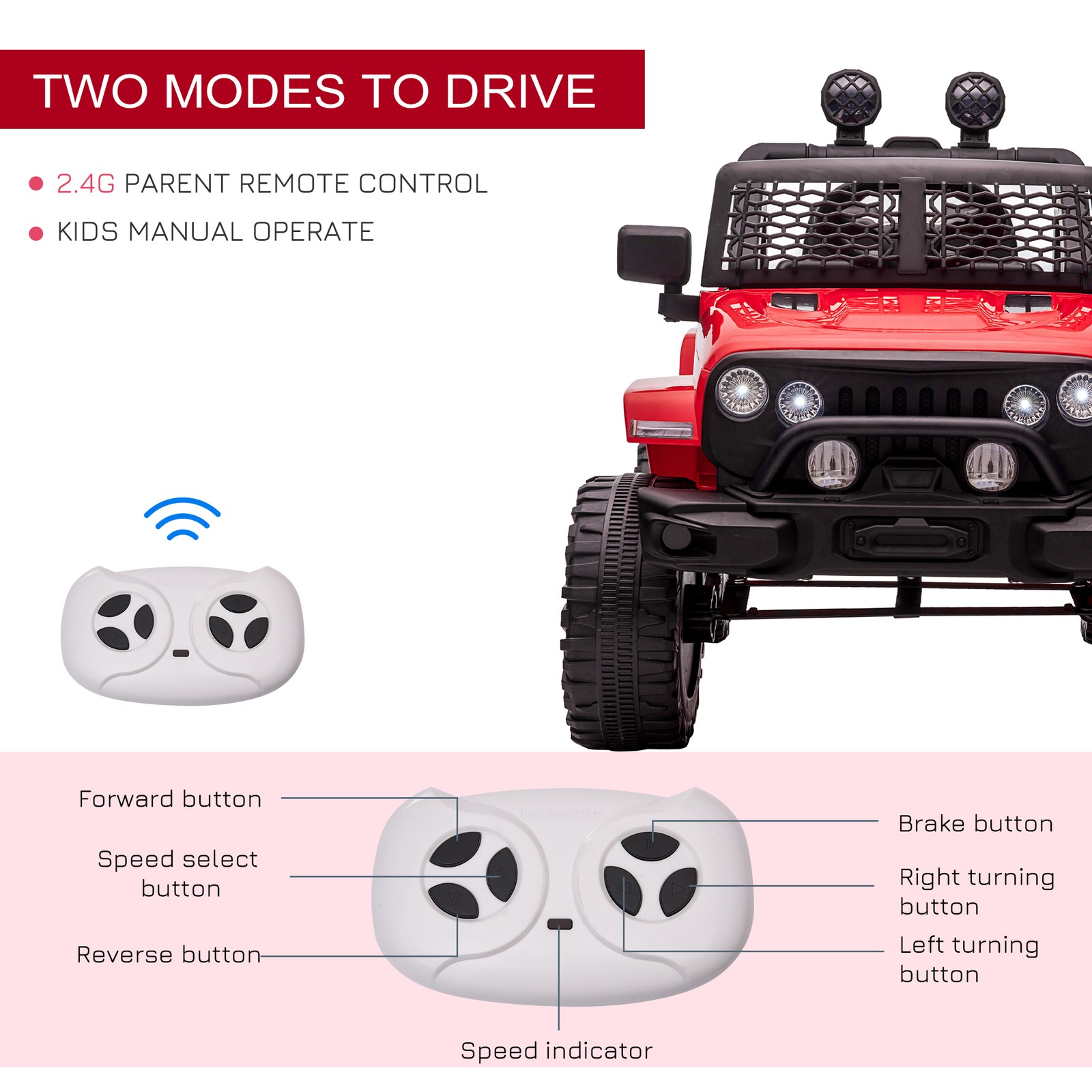 12V Kids Ride On Car Truck Electric Battery Riding Toy w/Remote, Red Refurbished