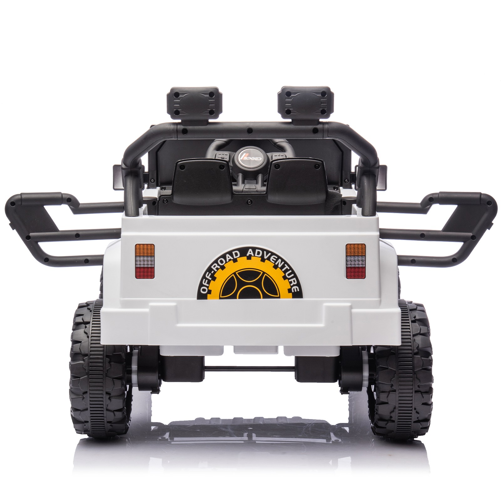 12V Kids Ride On Car Dual Drive 4 wheel With Bluetooth USB for Kids 2-4 White