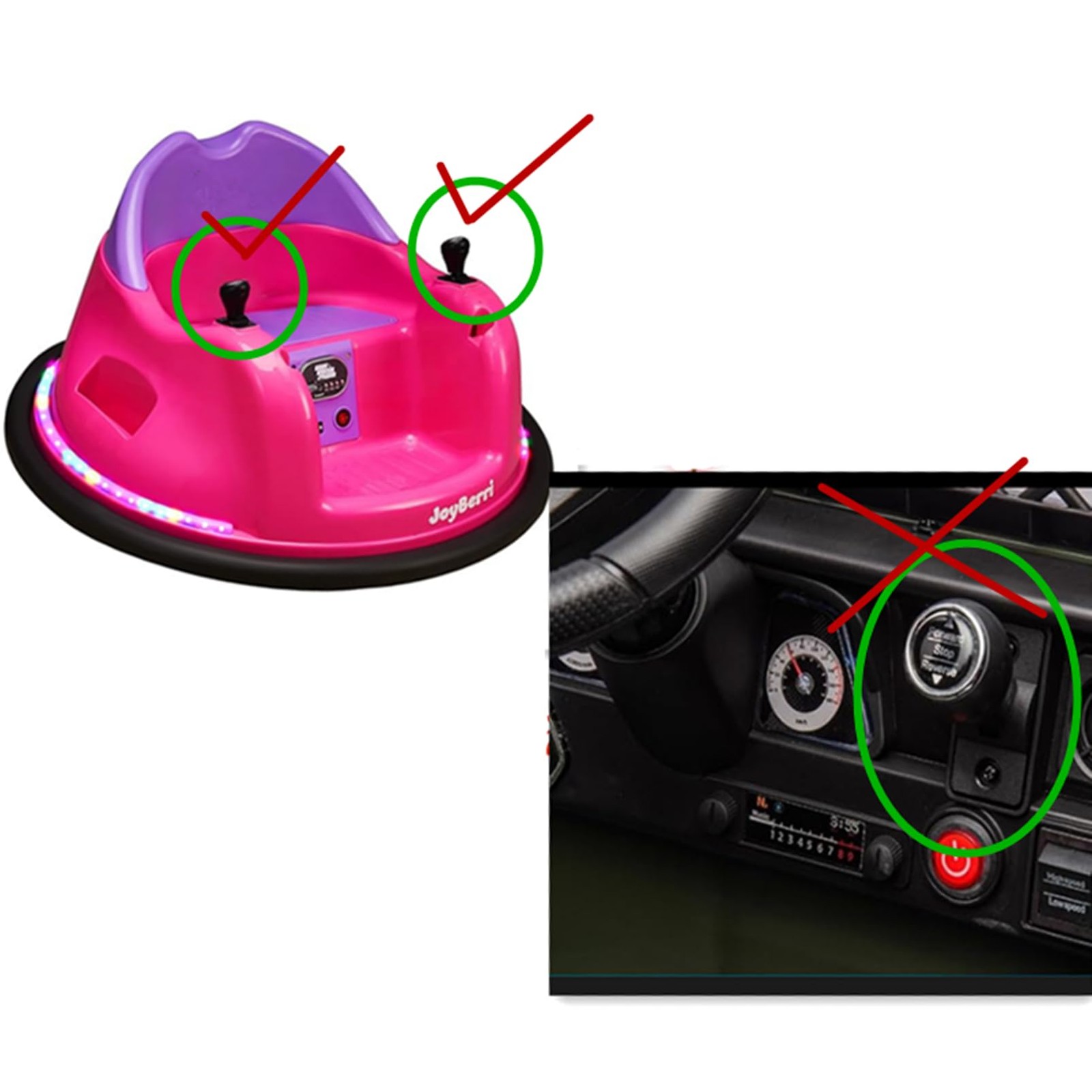 Kids Bumper Car Joystick Forward Reverse Switch Replacement Parts 2 Pack