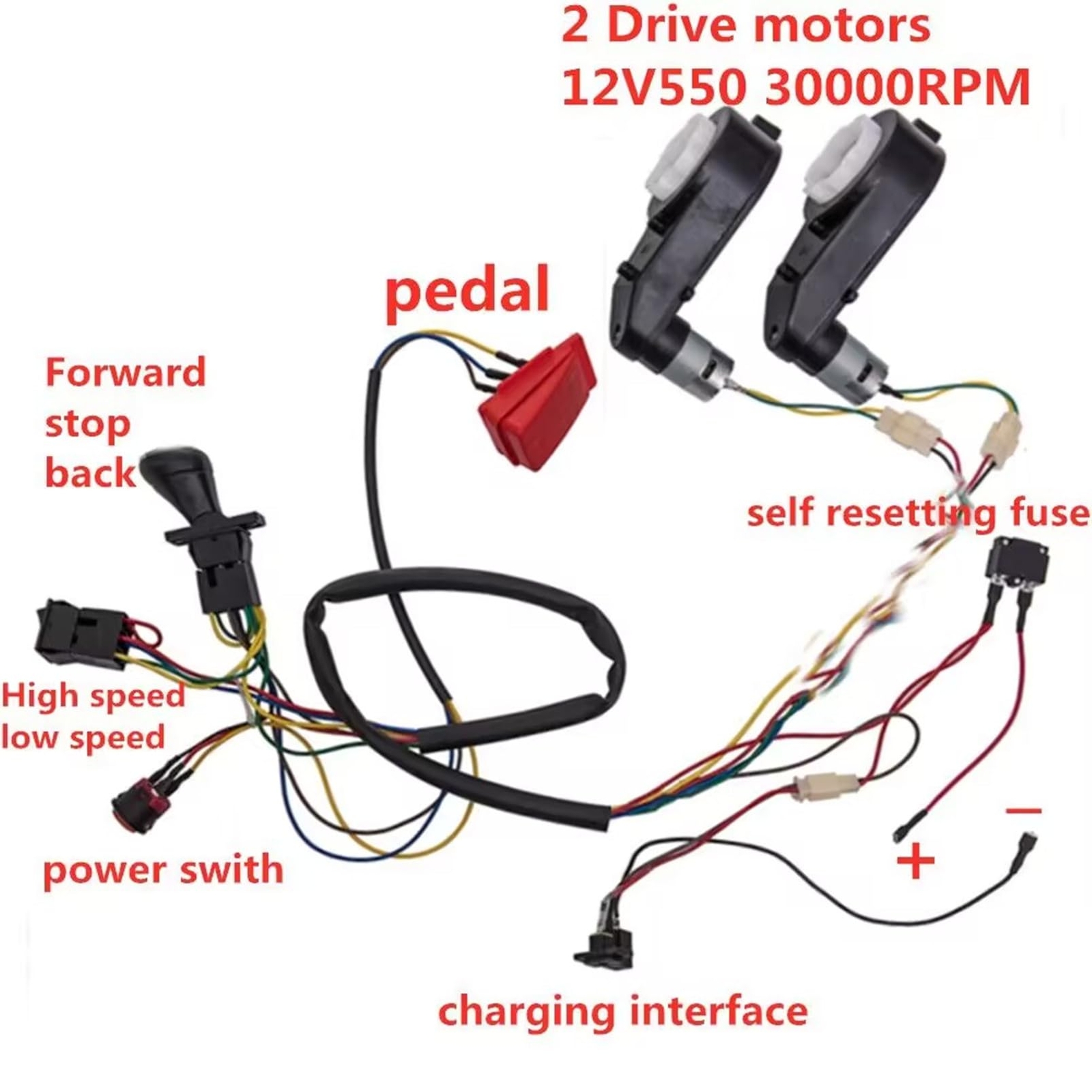 Children Electric Car DIY Accessories Wires and GearboxSelf-Made Toy Car of P…